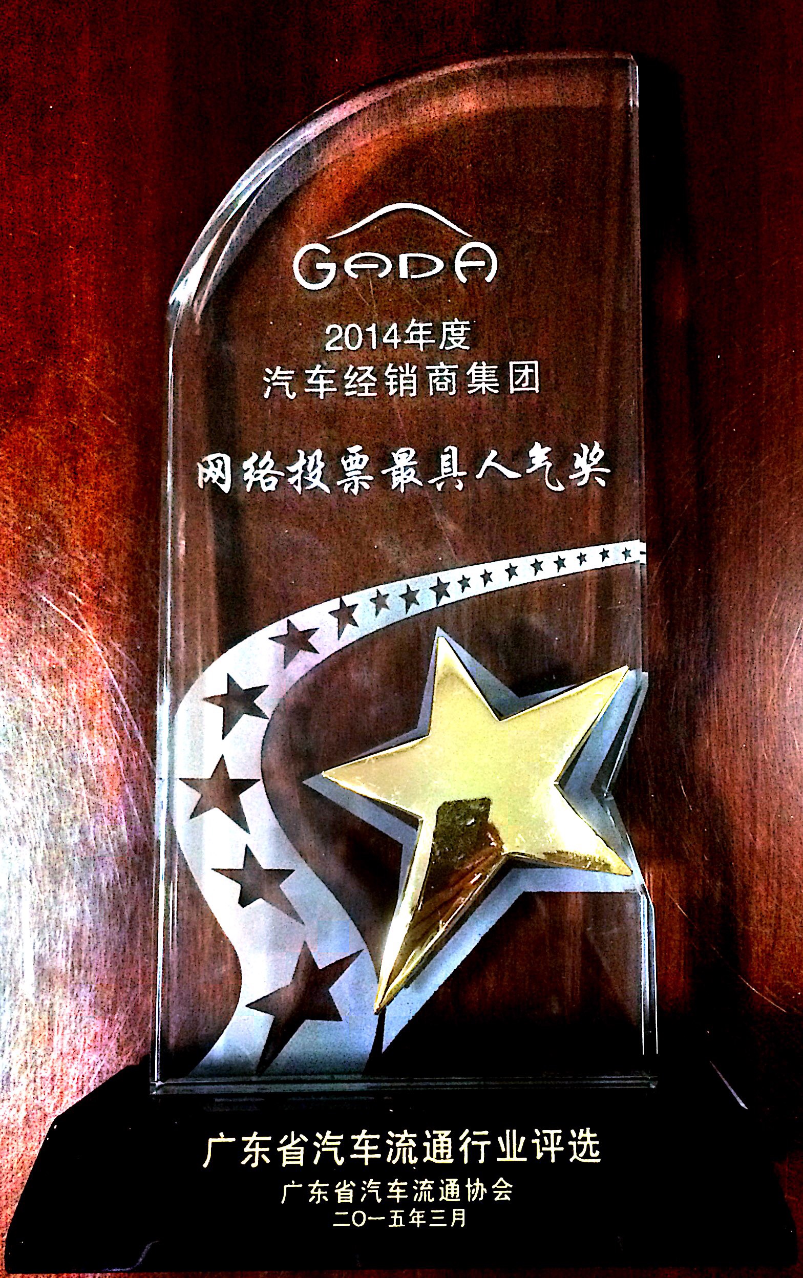 2014汽車經(jīng)銷商集團網(wǎng)絡投票最具人氣獎
